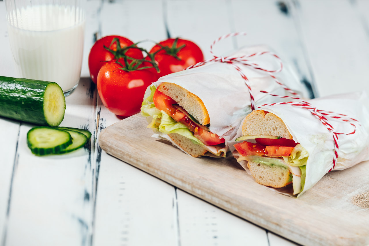 Belegte Brötchen verpackt